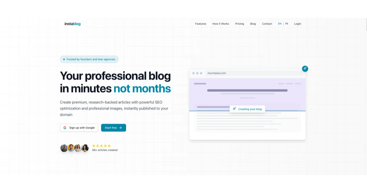 Instablog – Your professional blog in minutes, not months